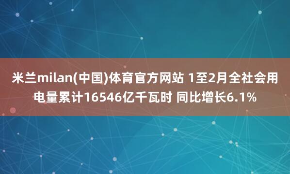 米兰milan(中国)体育官方网站 1至2月全社会用电量累计