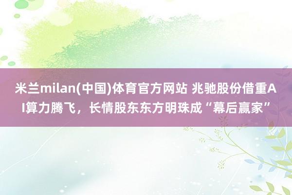 米兰milan(中国)体育官方网站 兆驰股份借重AI算力腾飞