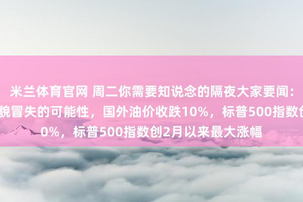 米兰体育官网 周二你需要知说念的隔夜大家要闻：投资者评估伊朗