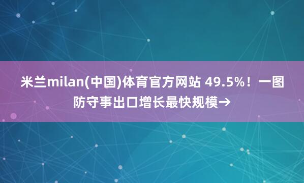 米兰milan(中国)体育官方网站 49.5%！一图防守事出口增长最快规模→