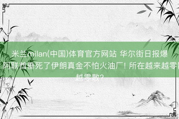 米兰milan(中国)体育官方网站 华尔街日报爆料: 阿联酋垂死了伊朗真金不怕火油厂! 所在越来越零散?