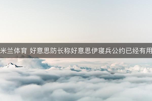 米兰体育 好意思防长称好意思伊寝兵公约已经有用