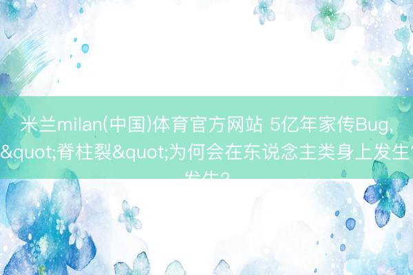 米兰milan(中国)体育官方网站 5亿年家传Bug, "脊柱裂"为何会在东说念主类身上发生?