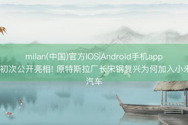 milan(中国)官方IOS|Android手机app下载 初次公开亮相! 原特斯拉厂长宋钢复兴为何加入小米汽车