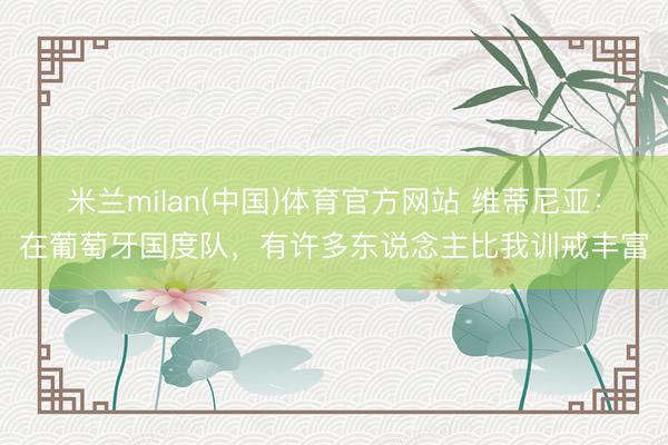 米兰milan(中国)体育官方网站 维蒂尼亚:在葡萄牙国度队,有许多东说念主比我训戒丰富